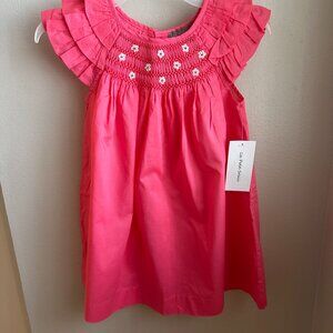 NWT Smocked pink flower dress, size 3T by Le Petits Soleils